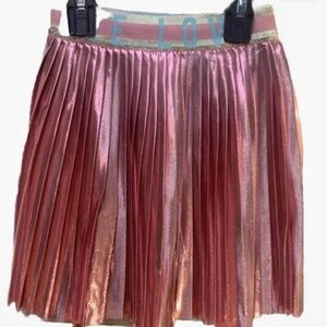365 Kids Garanimals Girls Pleated Apricot Metallic Skirt Size 7 NEW